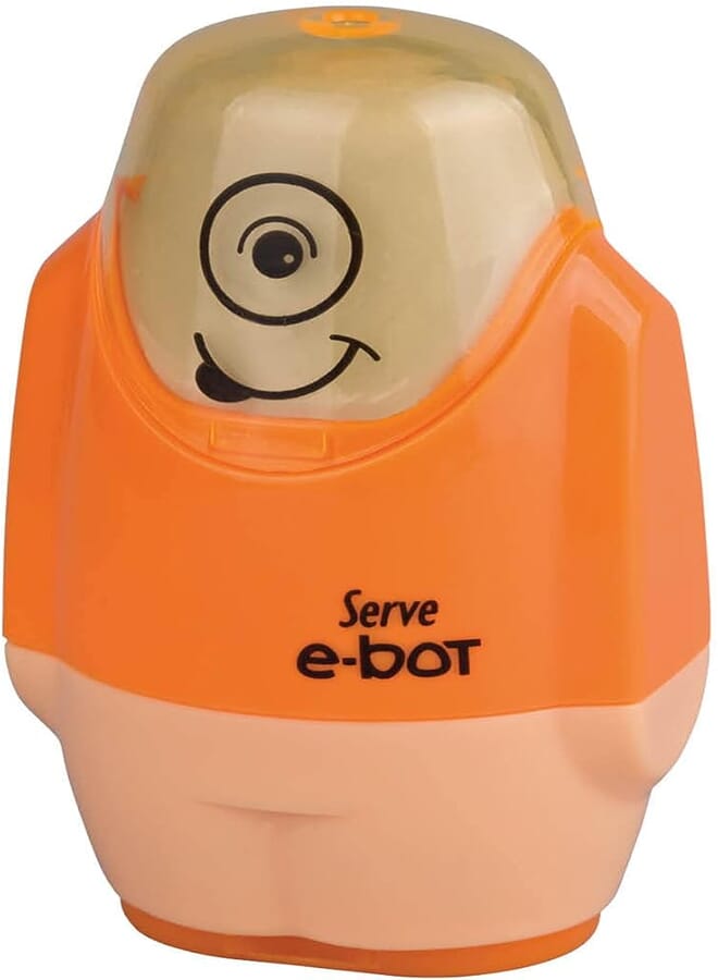Serve SV-EBOT1FT E-bot 2 in 1 Eraser and Sharpener - Orange